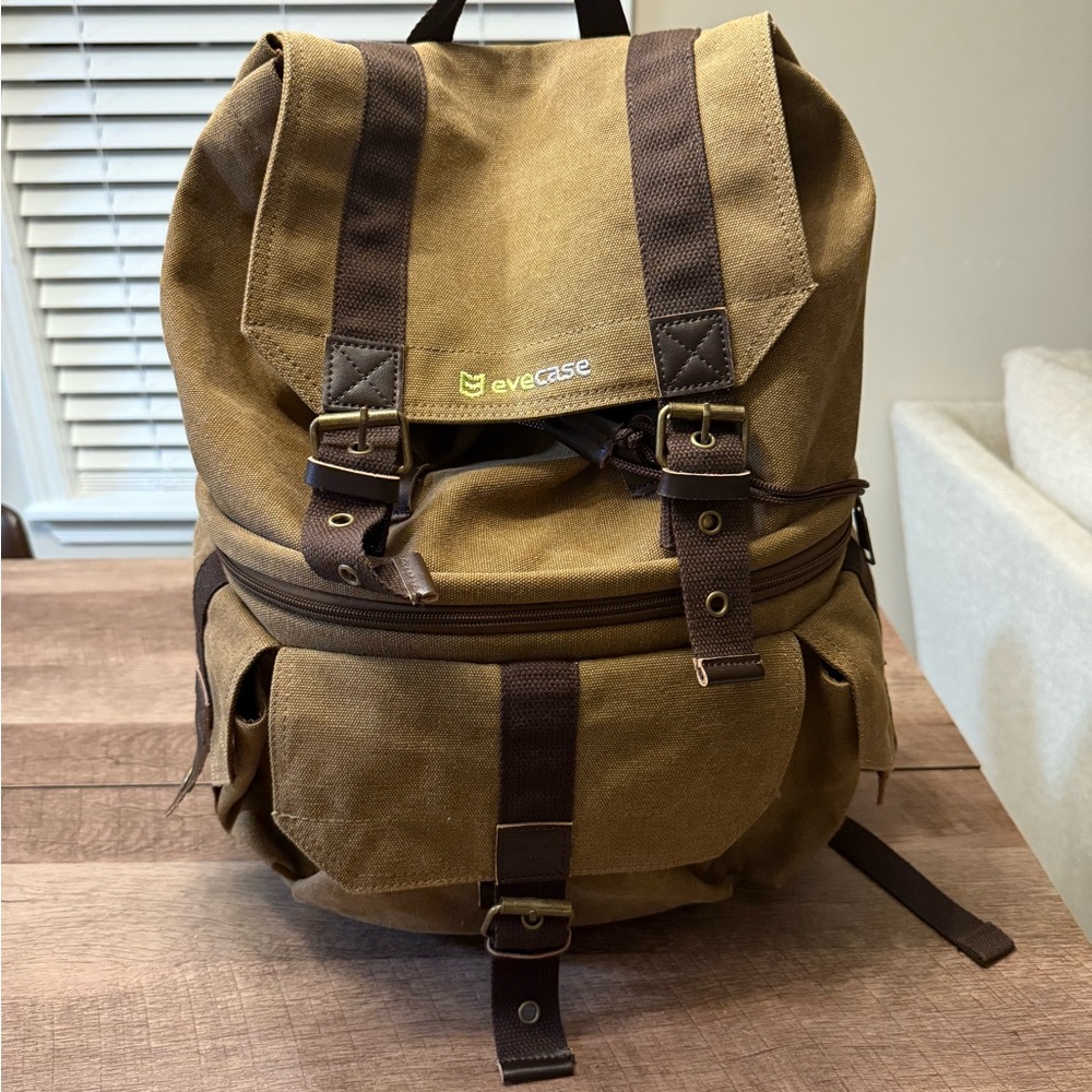 Brown Canvas Backpack for Men